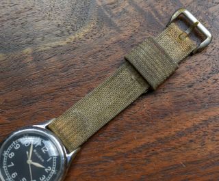 Vintage BULOVA A - 11 10AK Hacking Military Issue WW2 Watch Band SERVICED 3