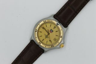 Tag Heuer Watch Mens WI1151 Crystal Brown Leather SEL 18K Gold Silver 3
