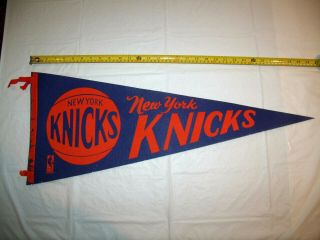 York Knicks Vintage 1969 Full Size Blue Pennant Tassels Moth Bitten