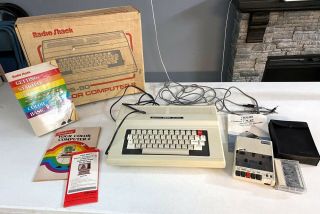 Radio Shack Trs - 80 Color Computer 2 Parts And Cassette W/books And Box