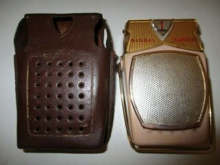 Vintage " Global " Transistor Radio With Carry Case (made In Japan)