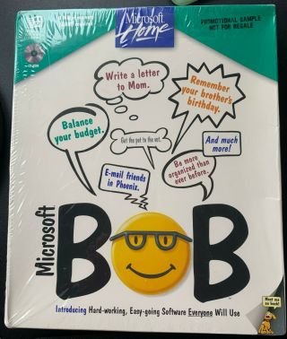 Microsoft Bob 1.  0 Software - Nib " Promotional Sample Not For Resale " Stamp