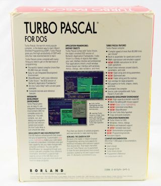 Borland Turbo Pascal 7.  0 For DOS Vintage 2