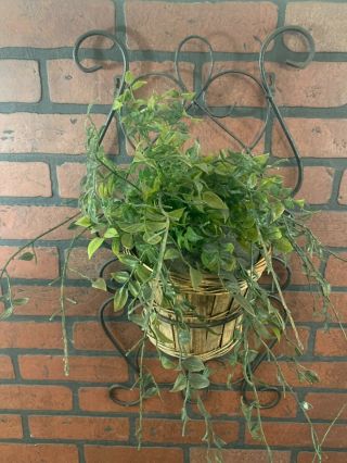 Vintage Wrought Iron Plant Stand Wall Hanging