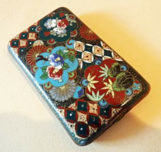 Late 19th Century.  Antique Arts & Crafts Japanese Cloisonne Cigarette Case Box