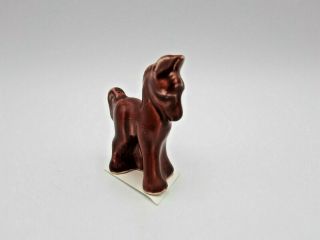 Vintage Shawnee Pottery Maroon Red Horse Pony Ceramic Figurine