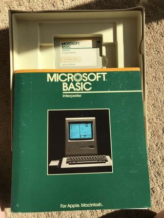 Vintage Macintosh Microsoft Basic 1.  0 Software on 400k P/N 014 - 096 - 004 2