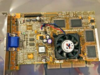 Rare Vintage Asus V6600 Pure Nvidia Geforce 256 Agp 32 Meg Vga Card Oem Direct