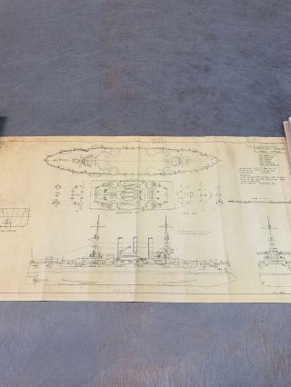 U S S Connecticut Old Battleship Vintage Drawing No 473 Reading Model Engineers