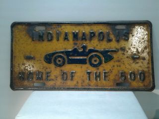 Vintage Embossed Indiana Indianapolis Home Of The 500 License Plate