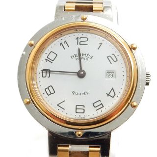 Rise - on HERMES Clipper Gold Plated Stainless Steel Boys Quartz Wrist Watch 8 2