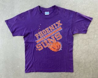 Vtg 90’s Phoenix Suns Tee T Shirt Size L Made Usa Single Stitch