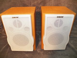 Vintage Pair Sony Wood Bookshelf Speakers Ss - Cep707 Stereo System Small Case