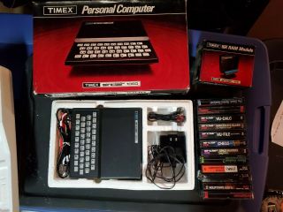 Timex Sinclair 1000 Personal Computer With 16k Ram Module And Multiple Programs