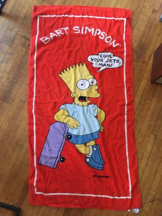 Vintage Bart Simpson “cool Your Jets Man” The Simpson Beach Towel