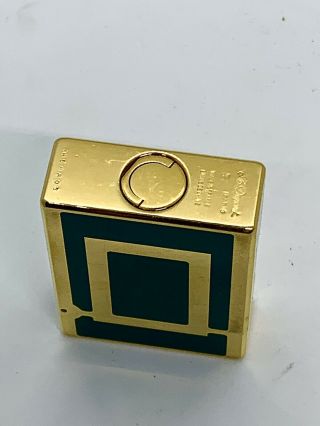 Vintage S.  T.  DuPont Lighter - Gold and Green Lacque De Chine Ligne 1 6