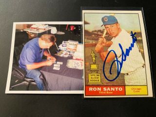 Ron Santo Chicago Cubs Autographed Signed 1961 Topps Card Auto Rookie