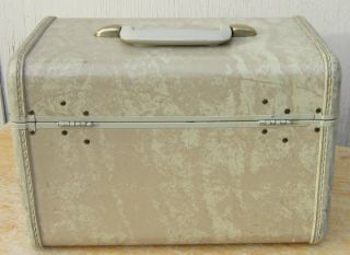 Vintage SAMSONITE Streamlite MAKEUP TRAIN CASE Suitcase MARBLE TAN 3