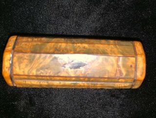 Antique Pocket Snuff Box 19th Century Wood/treen - Masur Birch - “trick Twist”3.  25”