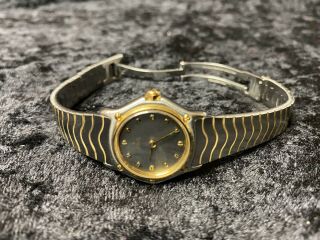 Ebel Wave Quartz Ladies Watch 18k Gold And Stainless Steel With Grey Dial