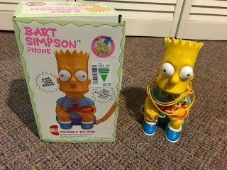 Vintage Rare 1990 Bart Simpson Phone Telephone Corded Landline The Simpsons