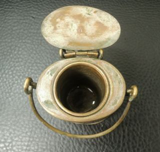 Antique Bronze silver Match Dispenser Striker Safe Vesta France c1870s Victorian 4