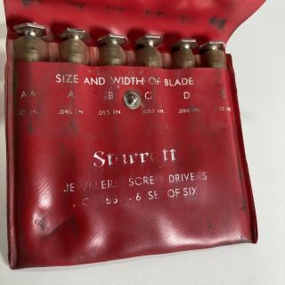 Vintage L S Starrett No.  555 Jewelers Screwdriver Set W/case Machinist Tool Full
