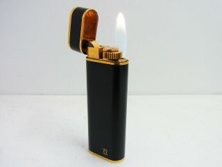 Cartier Gas Lighter Black Lacquer 18k Gold Plated All