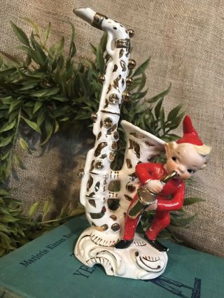 Vtg Mcm Lipper Mann Pixie Elf Playing Saxophone Music Instrument Figure L&m 1956