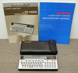 Vintage Sharp Pc - 1500a Pocket Computer W/case & Manuals - &