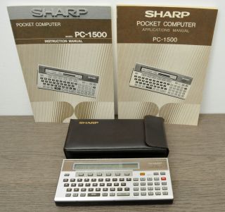 Vintage Sharp Pc - 1500 Pocket Computer W/case & Manuals - &