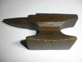 Vintage Mini Solid Brass Anvil Blacksmith/jewelers Tool Paperweight Unmarked