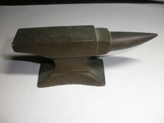 Vintage Mini Solid Brass Anvil Blacksmith/Jewelers Tool Paperweight Unmarked 2