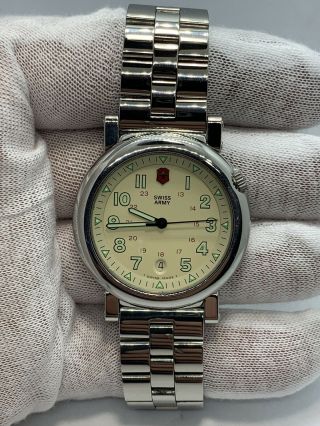 Vintage Swiss Army Cavalry Delta Wrist Watch Very Rare Mens All Stainless 1995