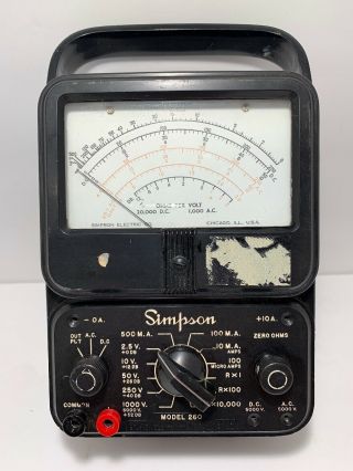 Vintage Simpson Model 260 Version 4 Analog Volt - Ohm - Milliammeter.