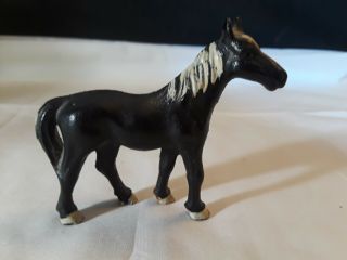 Old Vtg Collectible Cast Iron Figurine Farm Animal Horse Standing Black
