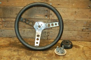 Ford Truck Car Rat Rod Vintage Aftermarket 13 " Inch Steering Wheel And Adapter