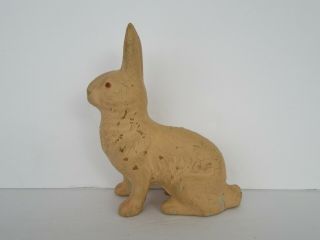 Vintage / Antique Paper Mache Easter Bunny Rabbit Candy Container,  Orig Paint