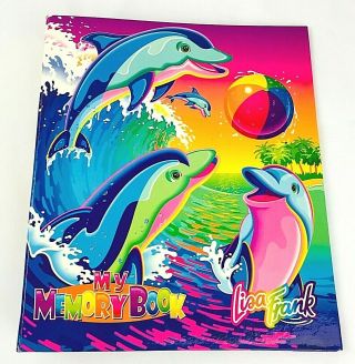 Vintage Lisa Frank Surfing Dolphin Divers My Memory Book 3 Ring School Binder
