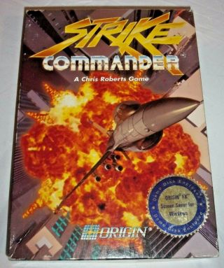 Strike Commander Vintage Origin Ms - Dos Big Box Computer Game 3.  5” Disks