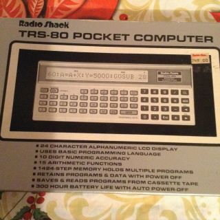 Radio Shack Trs - 80 Pocket Computer W/ Case,  Manuals And Games.  Cat.  No.  26 - 3501