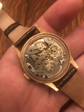 Vintage Solid 18K Rose Gold Chronographe Suisse 37.  5mm 17J Wristwatch 5