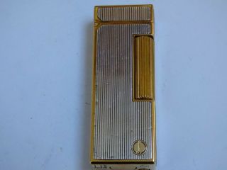 Dunhill Rollagas Lighter - Uk P&p £9.  00 - 925 Silver Panels With Gold Plated Trim
