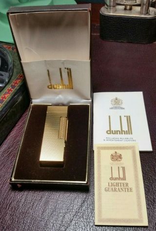 Newly Serviced,  Boxed Dunhill Gold Barley Rollagas Lighter