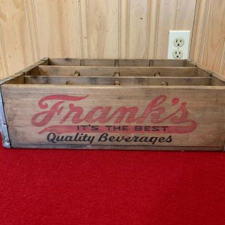 Vintage Frank’s Quality Beverages Wooden Crate Soda Pop Carrier Phila.  Pa