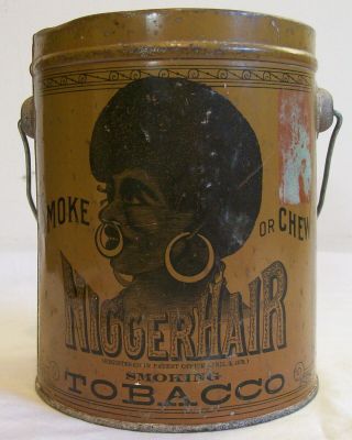 Rare Bigger Hair Tobacco Tin No Lid - Leidersdorf Co.  Antique Vtg