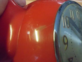 Vintage Mid Century Modern Sessions Red Tea Pot Electric Clock 3