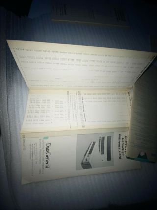 1975 DATA GENERAL NOVA VINTAGE COMPUTERS REFERENCE CARD 3