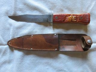 Vintage Imperial Prov Ri Usa Hunting Knife With Sheath 5 Inch Blade 1950’s,  60 