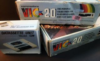 Bundle 2 Commodore Vic 20 Personal Color Computer W/datassette Tape Drive